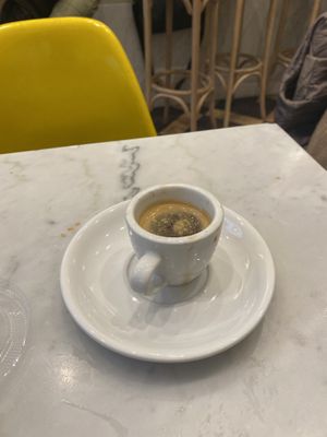 Espresso - on the house, on this occasion   at Maisie Cafe in Paris