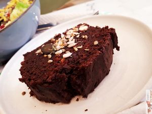 Chocolate cake at Maisie Cafe in Paris