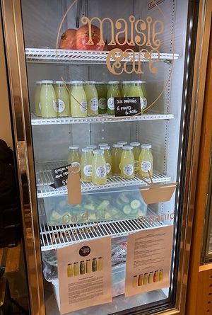 Their cold-pressed juice at Maisie Cafe in Paris