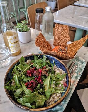 Sarascen salad with red pepper dip at Maisie Cafe in Paris