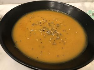 Sweet potato soup  at Maisie Cafe in Paris