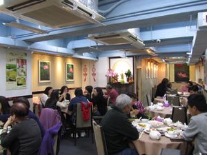 Busy on a regular Monday night. at Lotus Veggie 蓮花健康素食 - Jordan in Kowloon