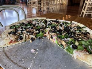 Veggie Pizza with Vegan Cheese   at The Horn Public House and Brewery  in Depoe Bay