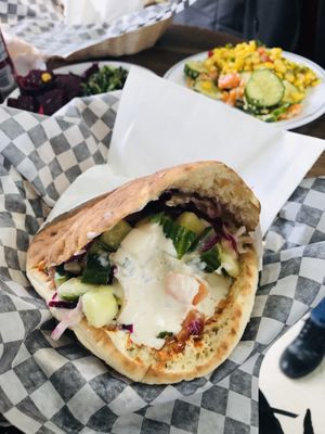 Vegan falafel pita!!  at Falafel St. Jacques in Montreal