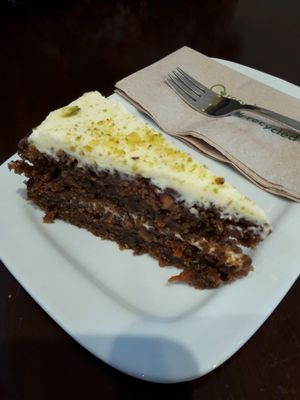 some of the best carrot cake I've had  at The V & V Cafe in Glasgow