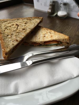 Spicy Salami & Spinach Toastie at The V & V Cafe in Glasgow