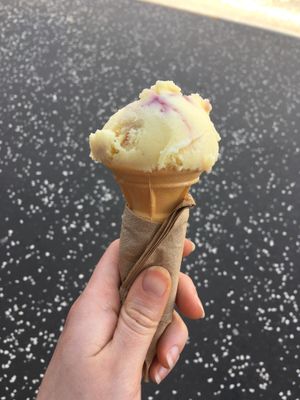 Raspberry ripple ice cream at The V & V Cafe in Glasgow
