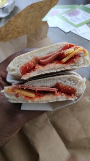 Ham and cheese panini at The V & V Cafe in Glasgow