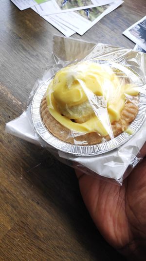 Pineapple flavour cream cake at The V & V Cafe in Glasgow