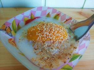 Mango sticky rice. They don´t sell it anymore but I hope that they wil take it back because it was very good. I noticed a flavour which is very common in Asia and nowhere else. at Noodle Box in Tallinn