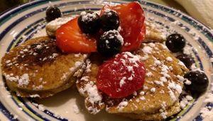World Famous Pancakes (vegan version)  at Jack & Diane's  in Fernandina Beach