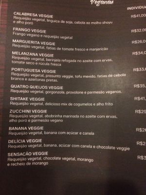 Melhor cardápio vegano de pizza at O Forno in Rio De Janeiro