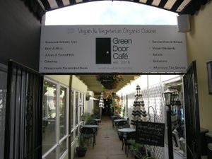 Entrance to Green Door Cafe! at Green Door Cafe in La Jolla