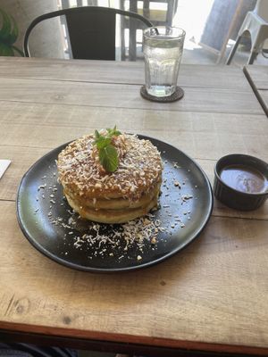 Pineapple Pandan Pancakes  at Nonie's in Boracay