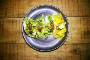 Vegan Bao Sliders
Three vegan patties, miso sauce, tomato, seasonal greens and herbs served with camote chips at Nonie's in Boracay