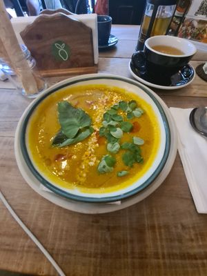 Fantastic pumpkin soup! 😋 at Nonie's in Boracay