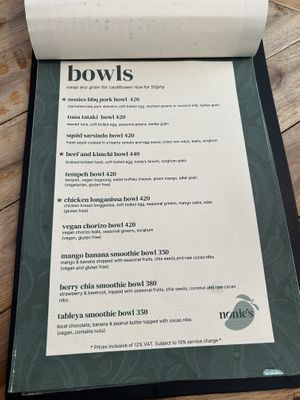 Menu as of July 2024  at Nonie's in Boracay
