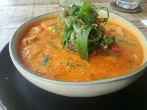 kimchi noodle soup vegan at Nonie's in Boracay