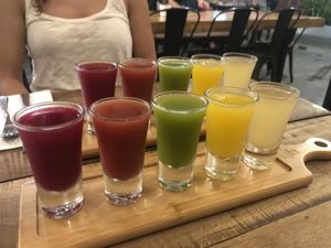 Fresh cold pressed juices  at Nonie's in Boracay
