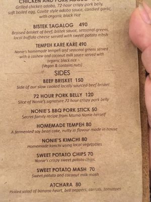 tempeh dish & sides at Nonie's in Boracay