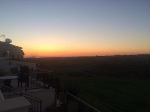 Sunset at The Farriers, view across the Diarizos Valley towards Mandria at The Farriers Vegan Bed & Breakfast in Kouklia