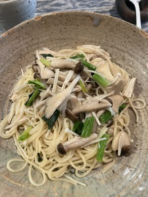 Mushroom pasta   at Vegetus Sara in Kagoshima