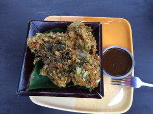 crunchy balls & spicy mango dip - a winner! at Villa Sandra in Malapascua Island