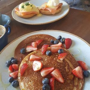Vegan Pancakes at Bluebell Coffee UK in Swansea