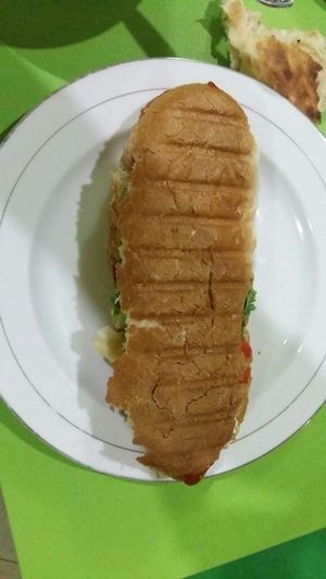 Delicious seitan sandwitch at Rama Sandwich Cafe in Baku