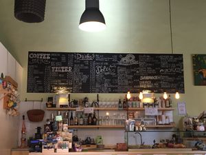 menu at Grinder Coffee Lab in Ravenna
