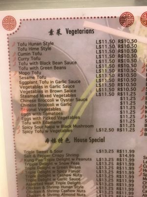 Menu at Kin Lin in Kansas City
