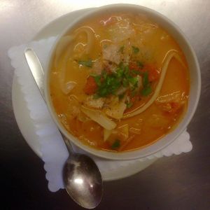 Cabagge Ginger Soup with wholemeal rice at DNA in Regensburg