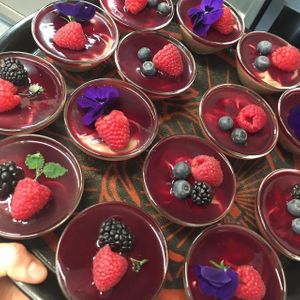 chocolate mousse with red wine-berry-sauce at DNA in Regensburg