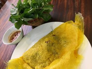 Banh Chev ( Khemer Crepe ) ... as for no egg vegan version. at Yuan Sheng Vegetable Restaurant in Siem Reap