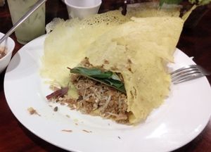 Rizaĵo en krakmaĉa ovaĵo at Yuan Sheng Vegetable Restaurant in Siem Reap