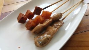 skewers at Karuna Vittala Vegetarian in Batuan