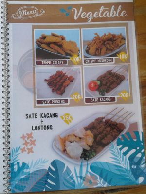 New Menu of Cuisine

Tempe Crispy
Crispy mushroom
Satay Plecing
Sate Kacang

Karuna Vittala Vegetarian
https://goo.gl/maps/EMNyYwRNnn32 at Karuna Vittala Vegetarian in Batuan