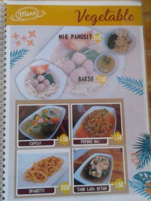 New Menu of Cuisine

Cap Cai
FuyungHai
Spaghetti
Black Pepper Tofu

Karuna Vittala Vegetarian
https://goo.gl/maps/EMNyYwRNnn32 at Karuna Vittala Vegetarian in Batuan