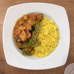 Julia's curry at Vegan Joe's  in Loule