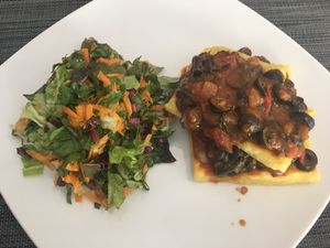 Polenta ragout at Vegan Joe's  in Loule