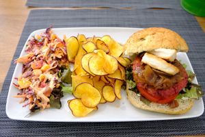 Joe's Burger! Awesome!!! at Vegan Joe's  in Loule