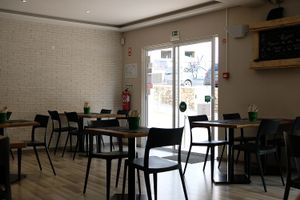 Interior of the restaurant. Great light!  at Vegan Joe's  in Loule