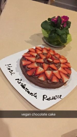 Vegan chocolate cake at Hotel Rovere in Losone