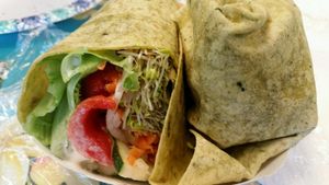 veggie wrap to-go at Joy's Place in Kihei