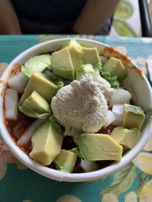 Loaded vegan chili  at Joy's Place in Kihei
