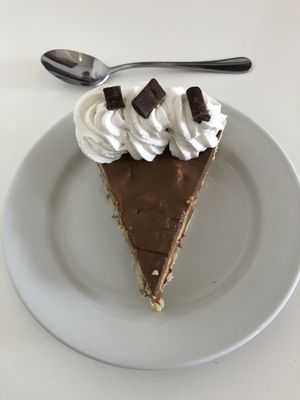 Banana chocolate pie.  So good.   at Vegan Hills in Honolulu