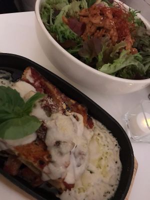 Lasagna at Vegan Hills in Honolulu