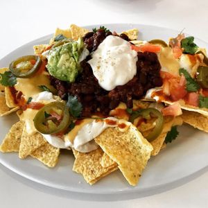 Small nachos  at Vegan Hills in Honolulu