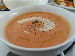 Tomato bisque at Vegan Hills in Honolulu
