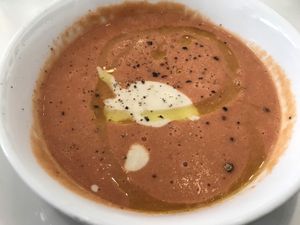 Tomato bisque  at Vegan Hills in Honolulu